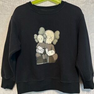 Uniqlo x Kaws LS Graphic Sweatshirt Black Unisex Size 5-6 Kids Youth